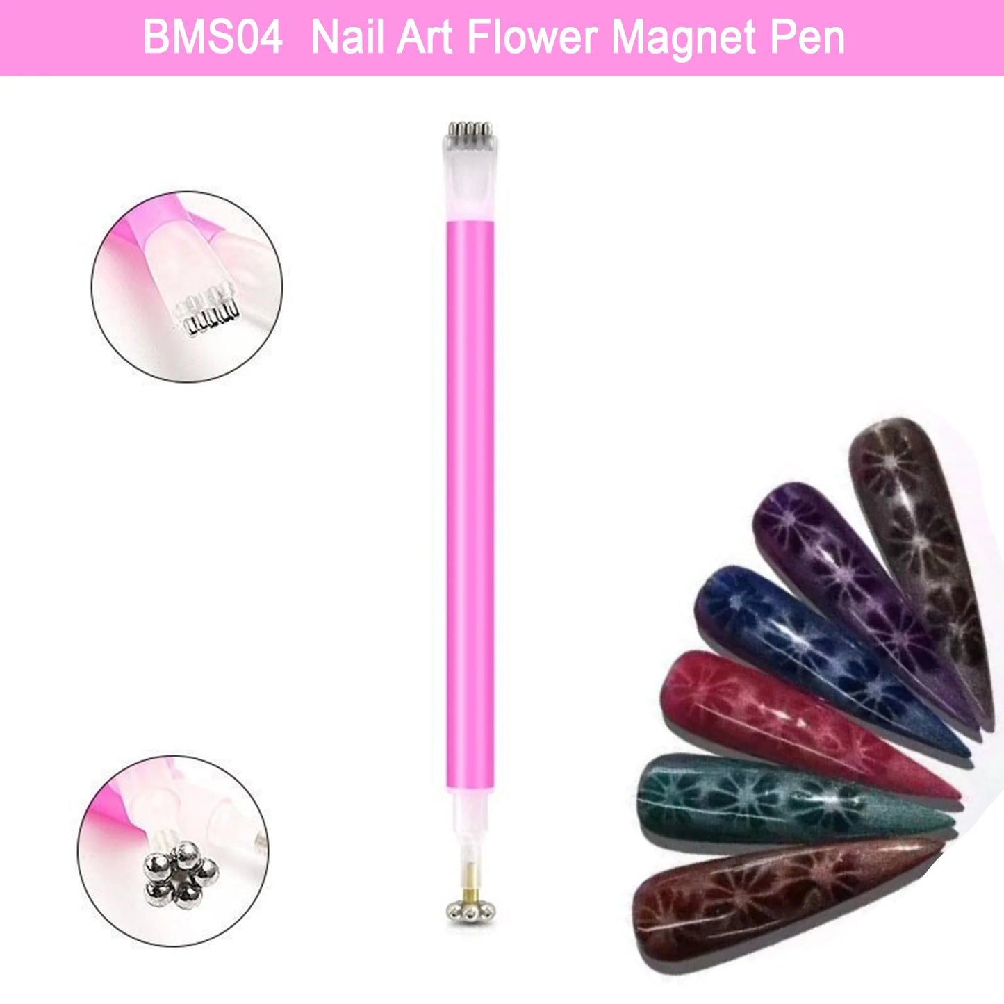 BeautyCeuticals Nail Art Flower Magnet Pen, Double Head| 1 Pcs