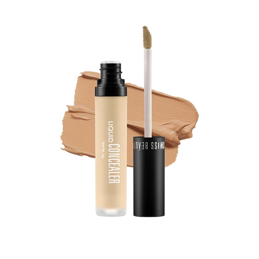 Swiss Beauty Liquid Light Weight Concealer With Full Coverage | Easily Blendable Concealer For Face Makeup With Matte Finish 6g