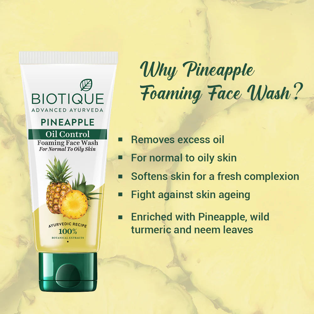 Biotique Pineapple oil control foaming face wash