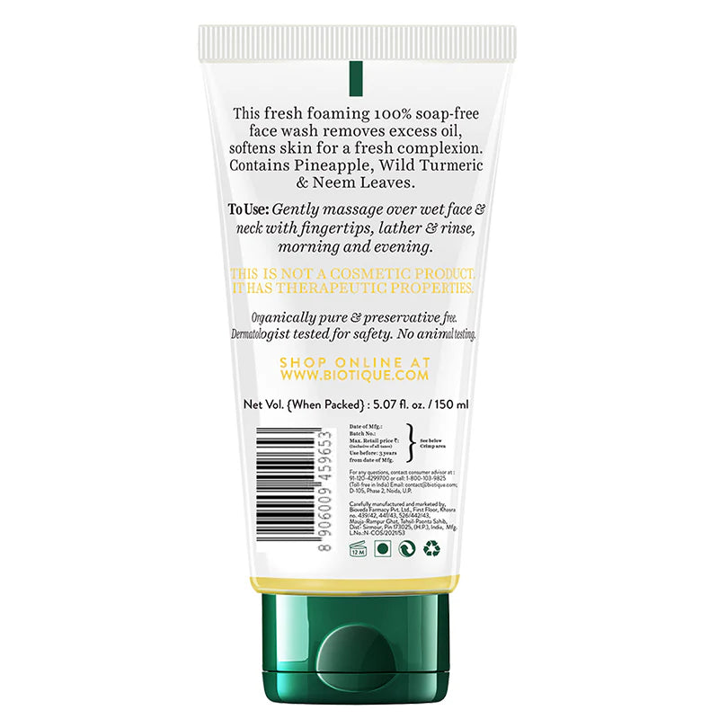 Biotique Pineapple oil control foaming face wash