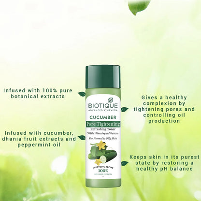 Biotique Cucumber pore tightening refreshing toner 120ml