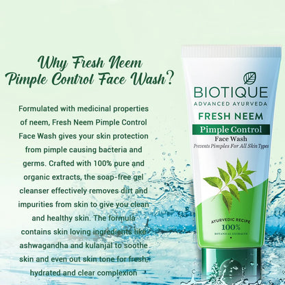 Biotique Fresh neem pimple control face wash