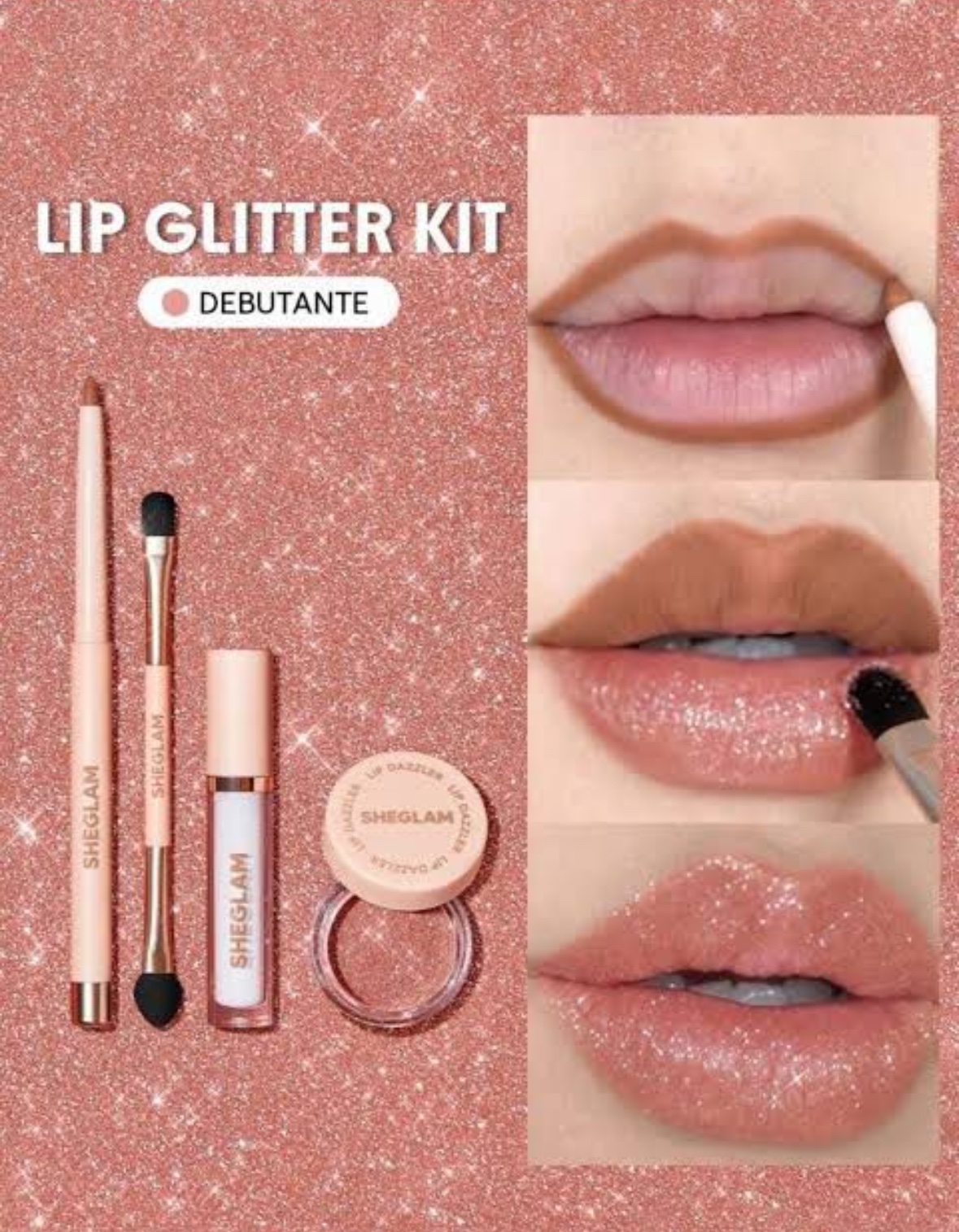 Sheglam Lip Dazzler Glitter Kit- Debutante