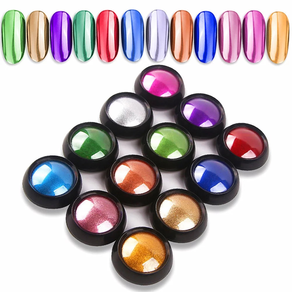 Nail Art Chrome Powder Holographic 12 Color