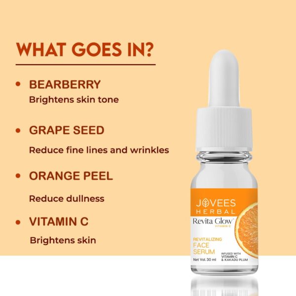 Jovees Herbal Revita Glow Vitamin C 10% Face Serum | 30ml - Image 2