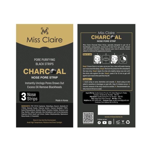 Miss Claire Nose Charcoal Nose Pore Strips | 6pcs