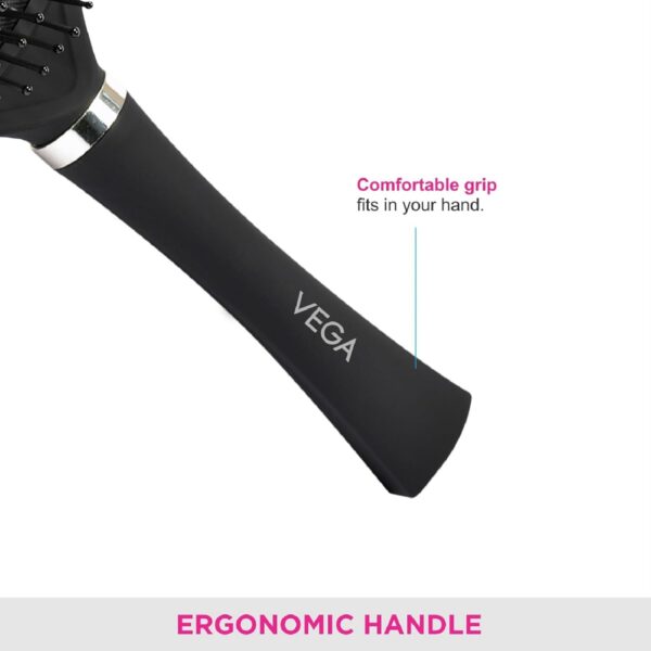 Vega Cushioned Hair Brush E5-CB | Black - Image 2