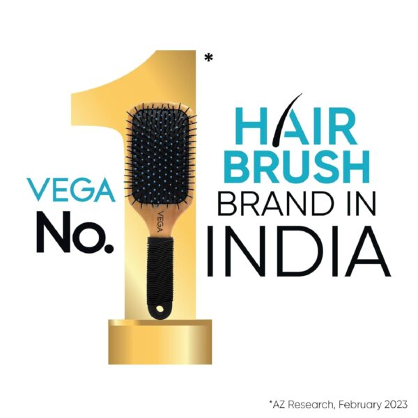 Vega Cushioned Hair Brush E5-CB | Black - Image 4