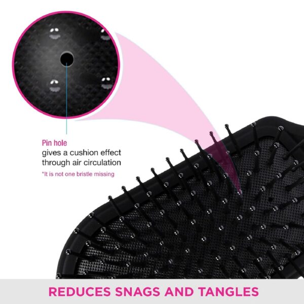 Vega Cushioned Hair Brush E5-CB | Black - Image 7