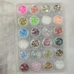 24 Grids Multi Color Glitter Powder For Nail Art