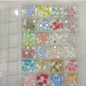 Rose And Beads Nail Accessory