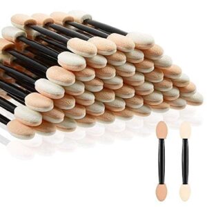 Disposable Double Sided Oval Eye Shadow Sponge Applicator- Pack of 12