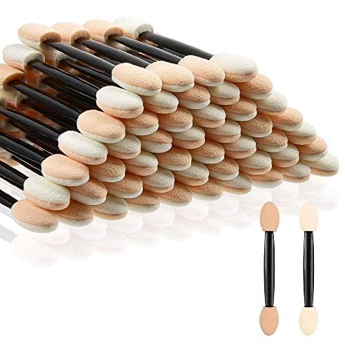 Disposable Double Sided Oval Eye Shadow Sponge Applicator- Pack of 12