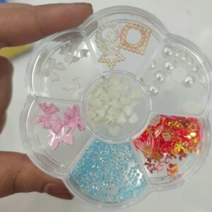 7 Grids Beautiful Bow & Beads Nail Accessory