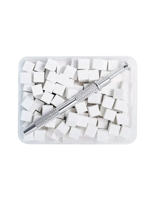 Soft Nail Sponges For Ombre, Mini Square Nail Art Sponges With Grabbing Pen- Random Color