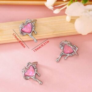 Korean Pink Heart Nail Accessory | 2pc