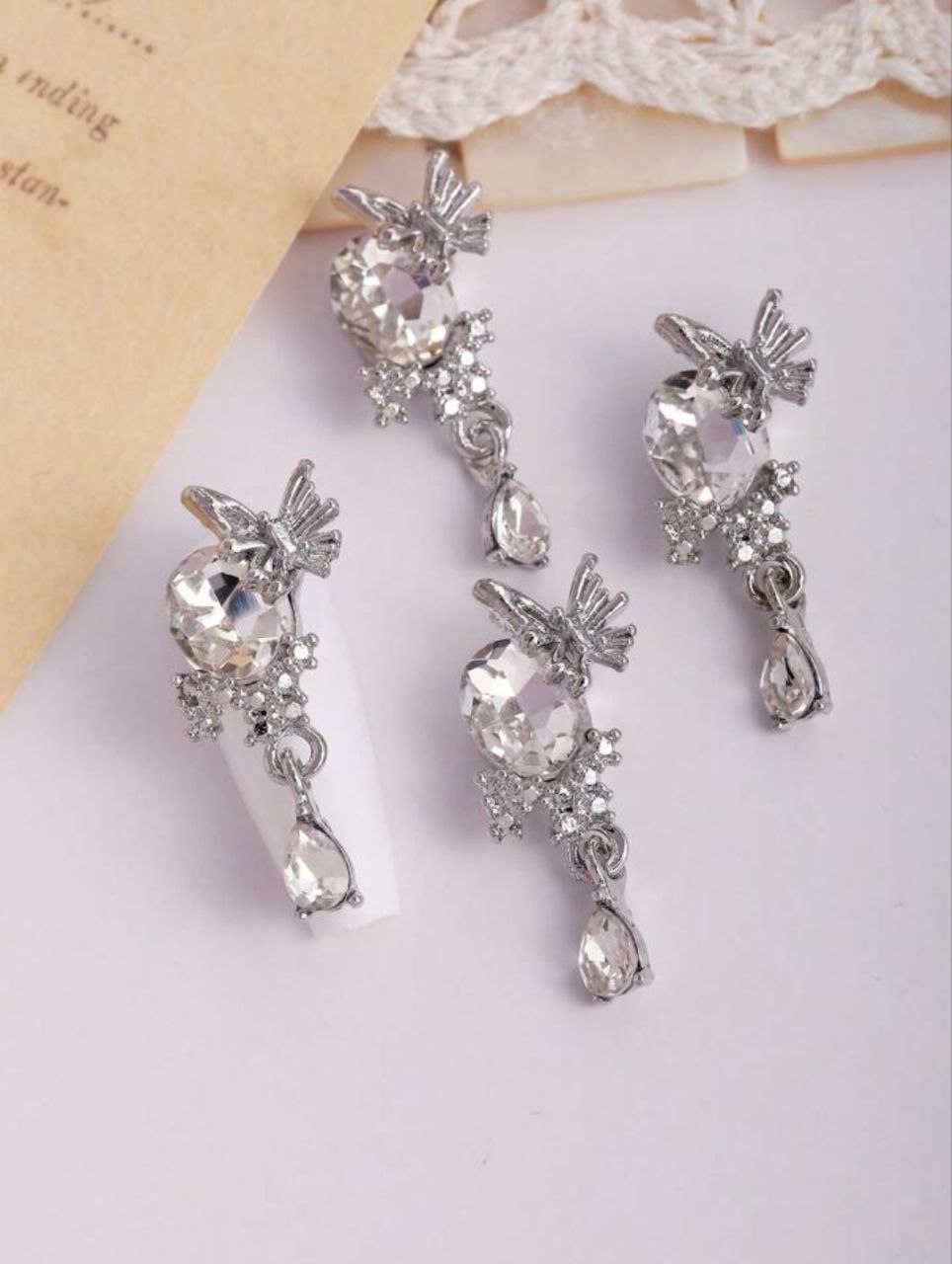 Korean Butterfly With Hanging Nail Accessory | 2pc