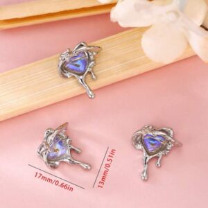 Korean White Heart Nail Accessory  | 2pc