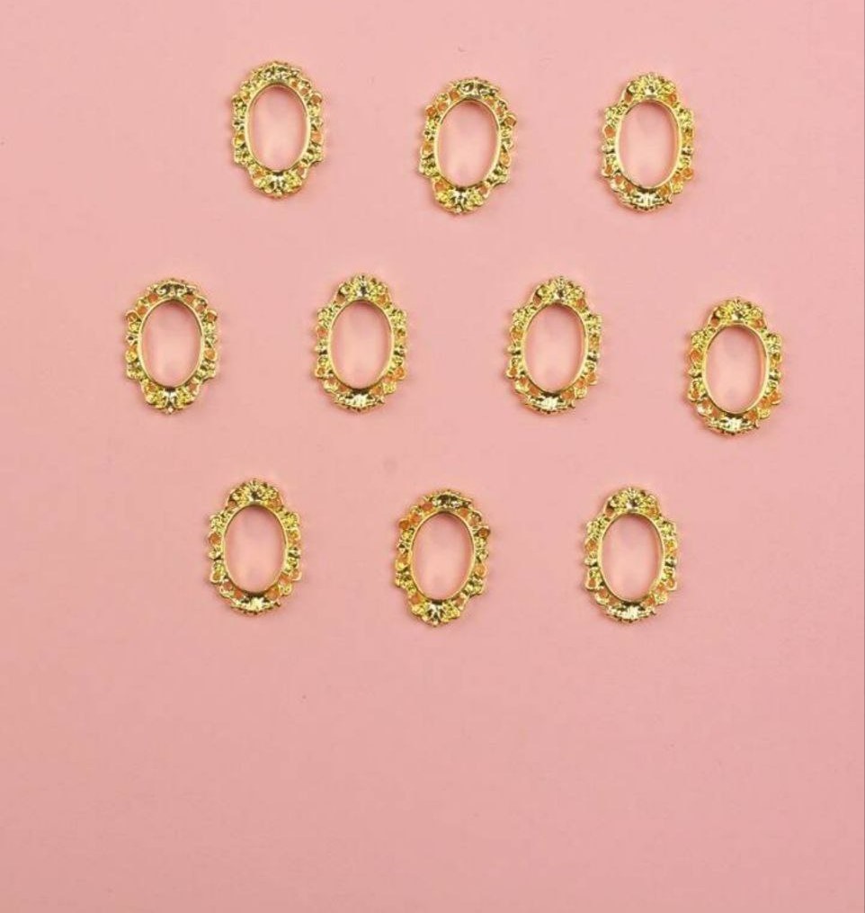 Korean Golden Frame Nail Accessory | 2pc