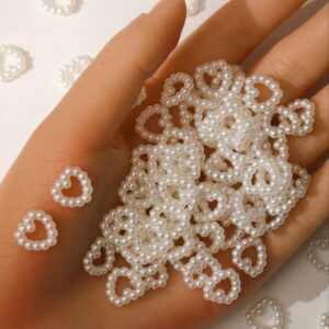 Nail Charms In Heart Shape For Nail Art | Color - White