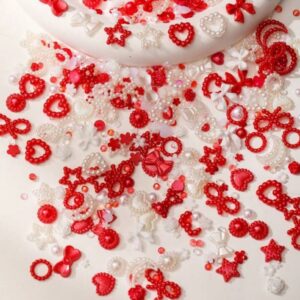 Nail Charms Red And White Mix For Nail Art
