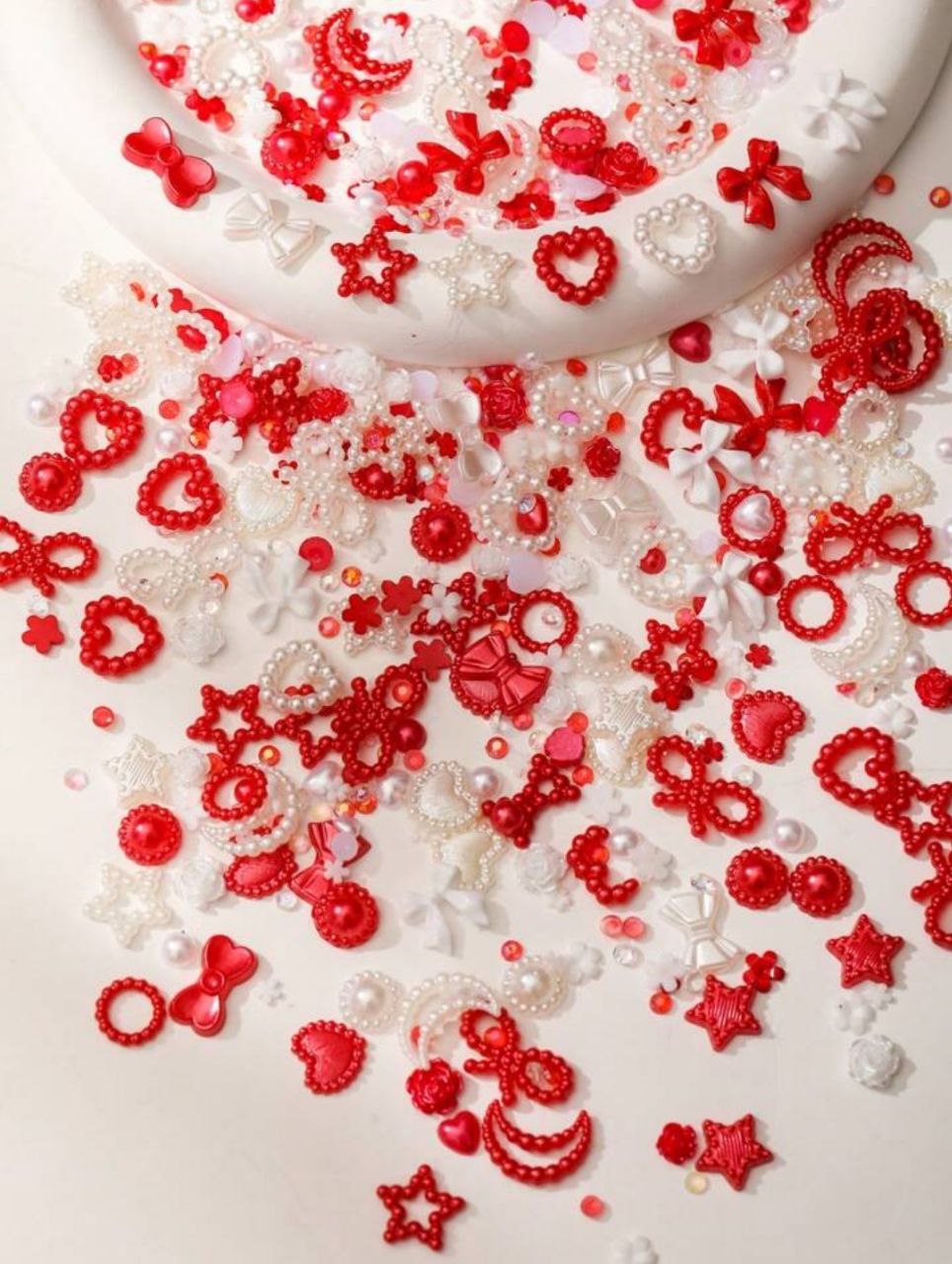 Nail Charms Red And White Mix For Nail Art