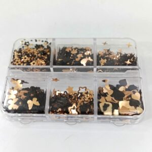 6 Grids Nail Art Charms Sequins