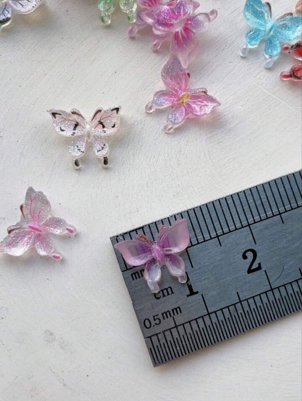 Korean Multi-color Shimmery Butterfly Nail Accessory