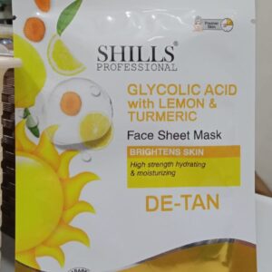 Shills Professional Glycolic Acid With Lemon & Turmeric De Tan Face Sheet Mask | 25g