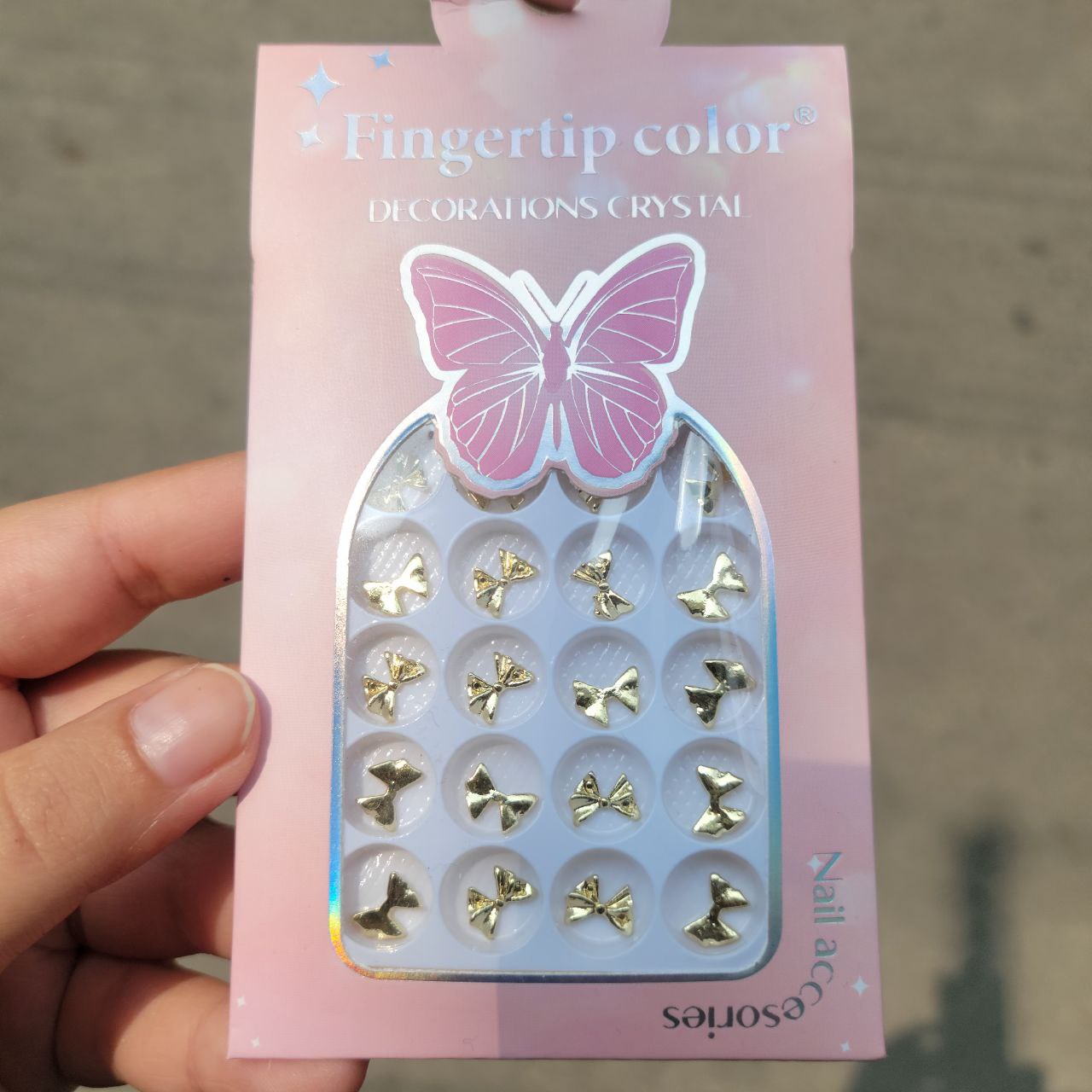 Golden Butterfly Bows For Nail Art – 1pc