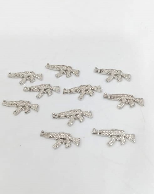 3D Metal Gun Nail Charms