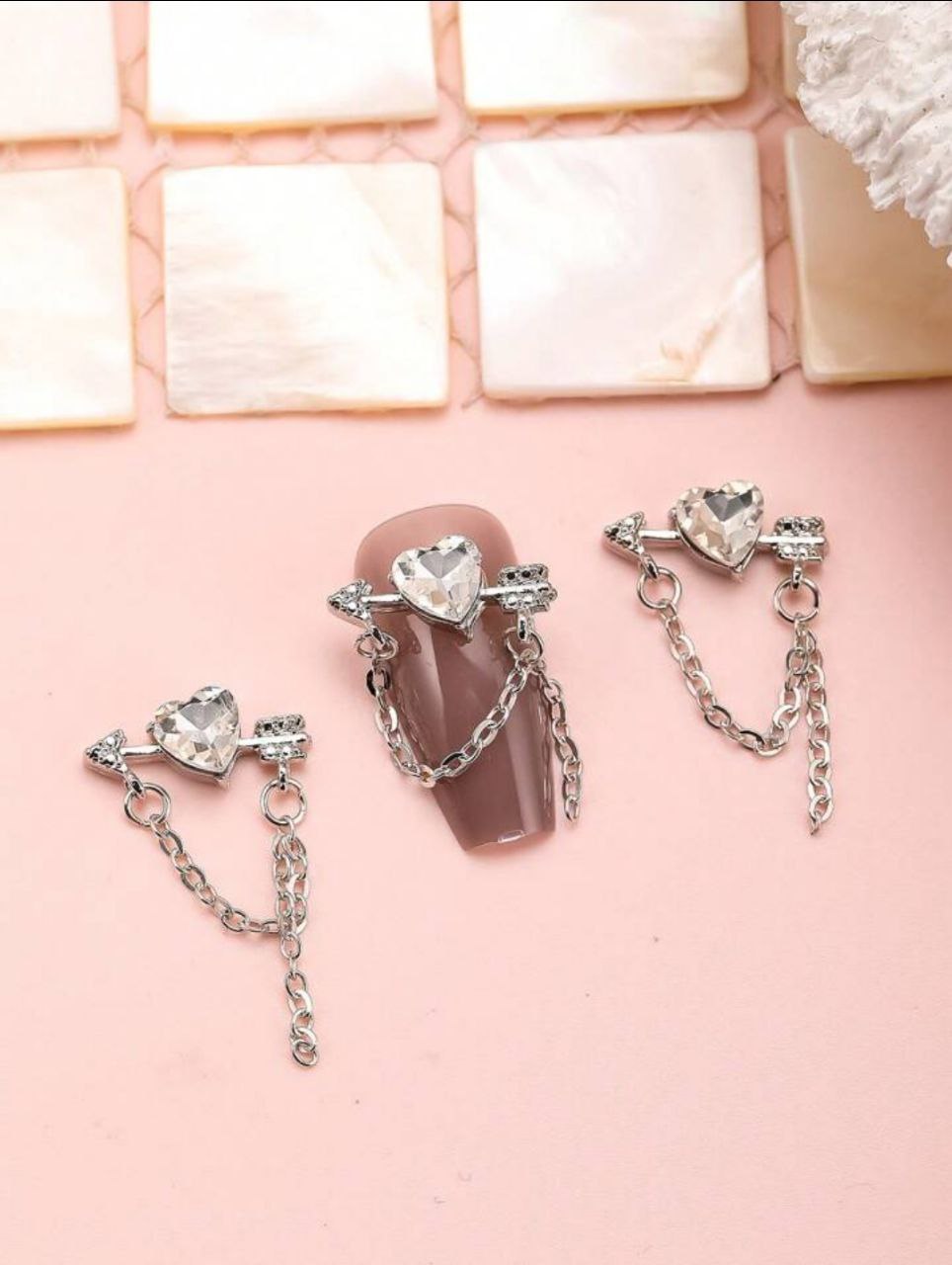 Korean Heart With Hanging Nail Accessory | 2pc