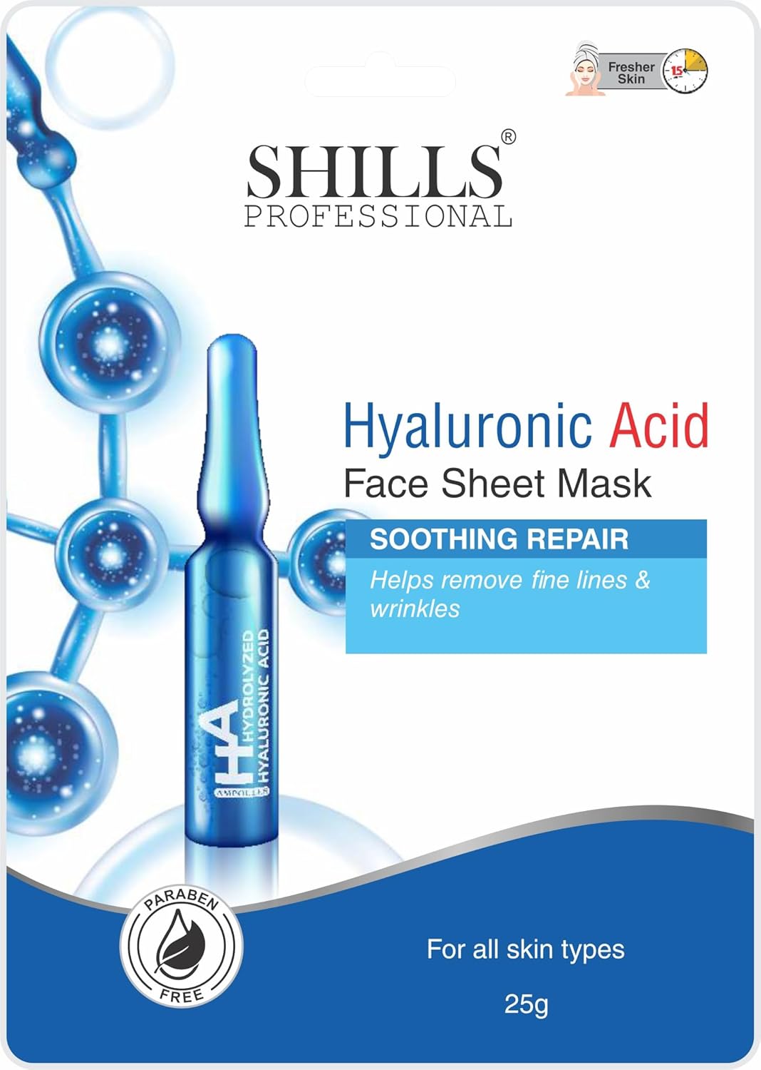 Shills Professional Hyluronic Acid Face Sheet Mask | 25g