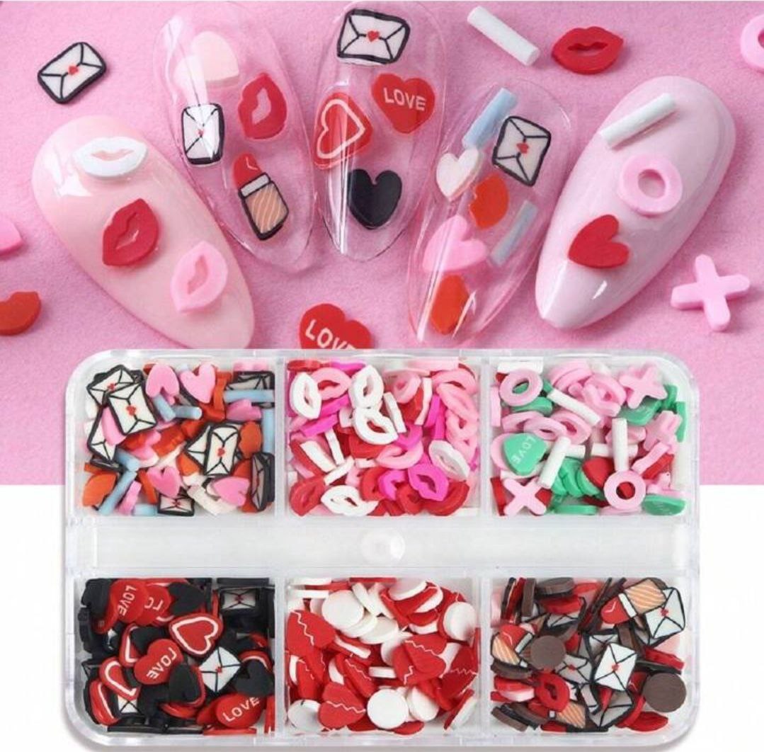 6 Grid Love Heart-2 Nail Accessory
