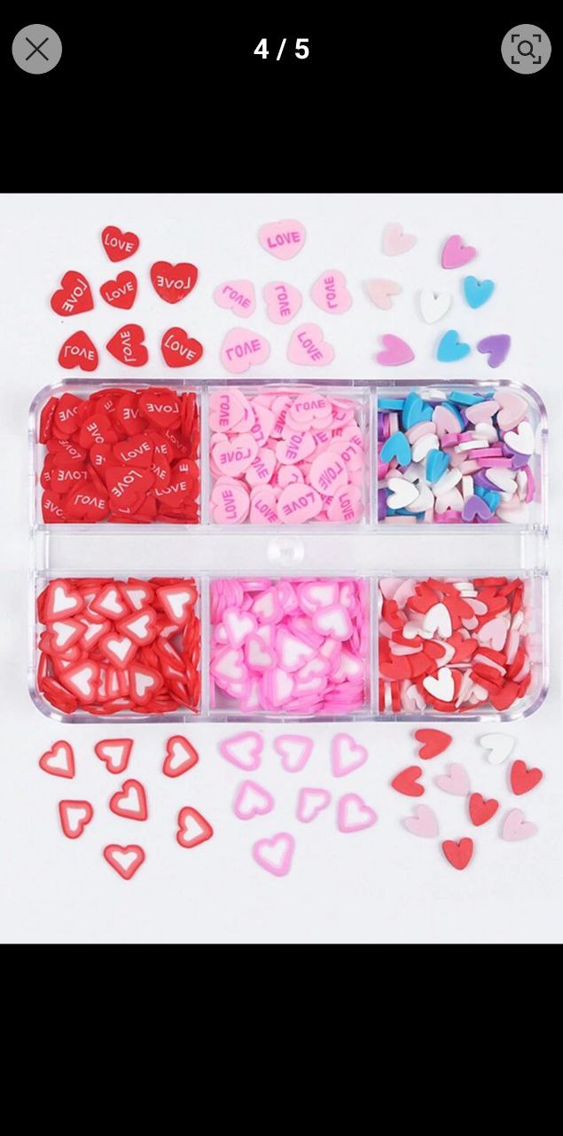 6 Grid Love Heart-1 Nail Accessory