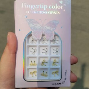 Silver Golden Butterfly Bow Nail Accessory