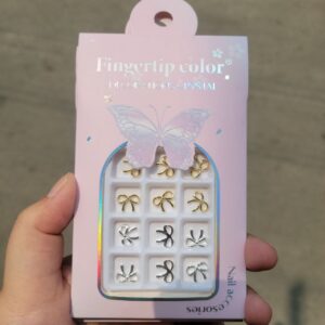 Silver Golden 3D Bow Nail Accessory