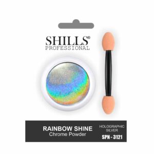Shills Professional Rainbow Shine Chrome Powder Holographic Silver -SPN 3121
