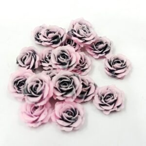 3D Pink And Black Roses For Nail Art
