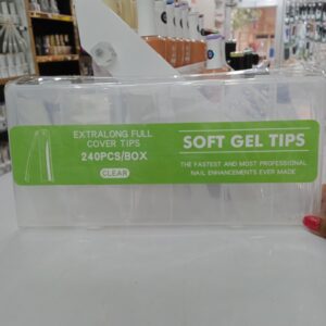 Extra Long Soft Gel XXL French Cover Tips 240pcs | Clear