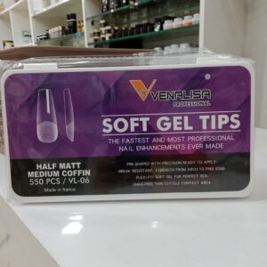 Venalisa Soft Gel Tips Half Matte Medium Coffin -550pcs | VL-06