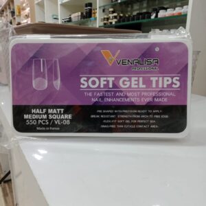 Venalisa Soft Gel Tips Half Matte Medium Square -550pcs | VL-08