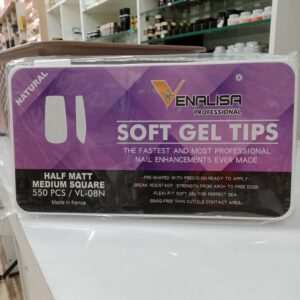 Venalisa Soft Gel Tips Half Matte Medium Square -550pcs | VL-08N