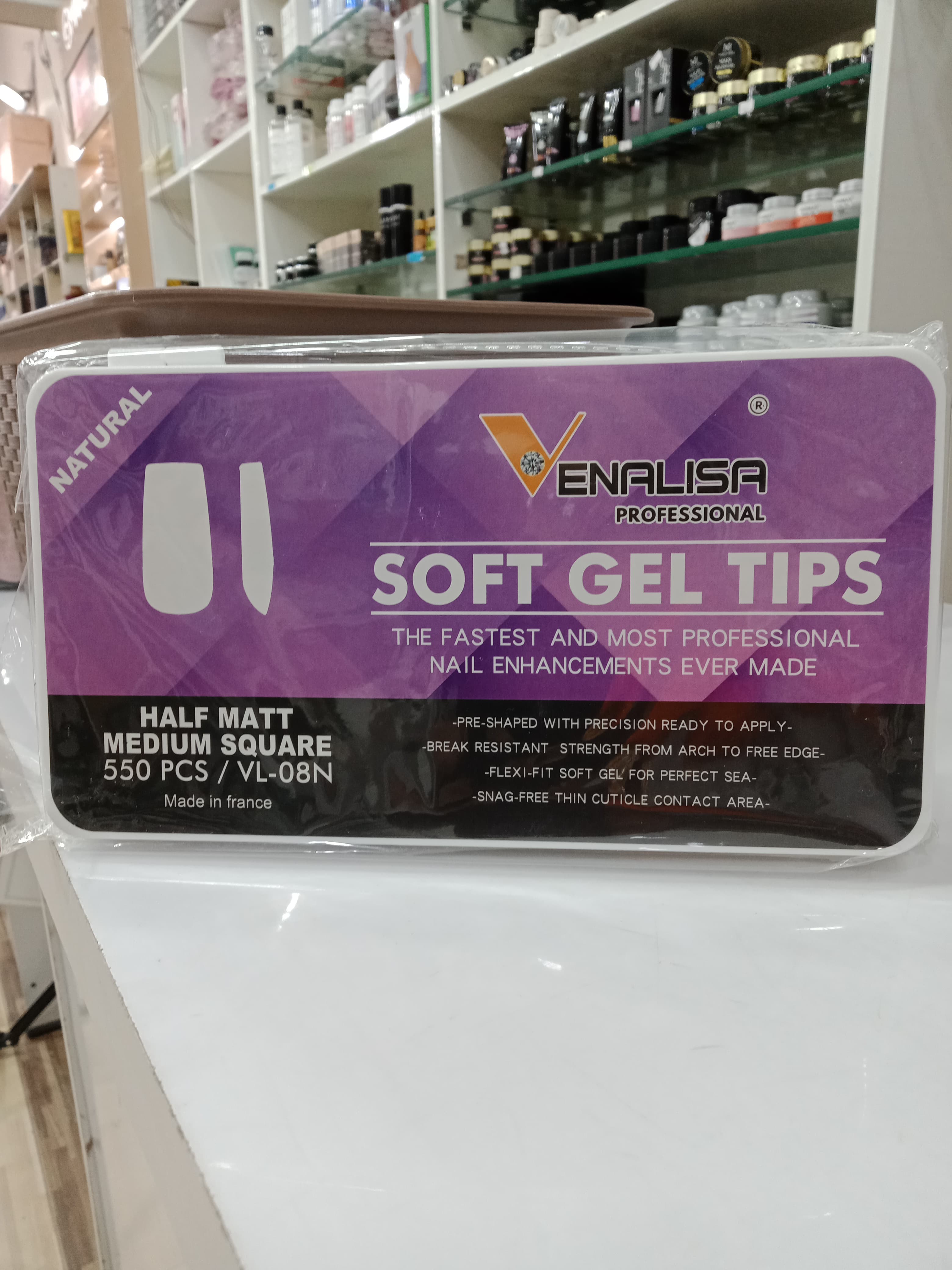 Venalisa Soft Gel Tips Half Matte Medium Square -550pcs | VL-08N