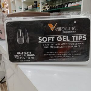 Venalisa Soft Gel Tips Half Matt Short Almond -550pcs | VL-05
