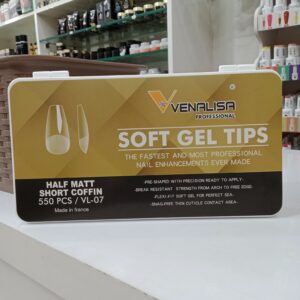 Venalisa Soft Gel Tips Half Matt Short Coffin -550pcs | VL-07