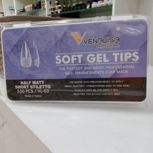 Venalisa Soft Gel Tips Half Matte Short Stiletto -550pcs | VL-03