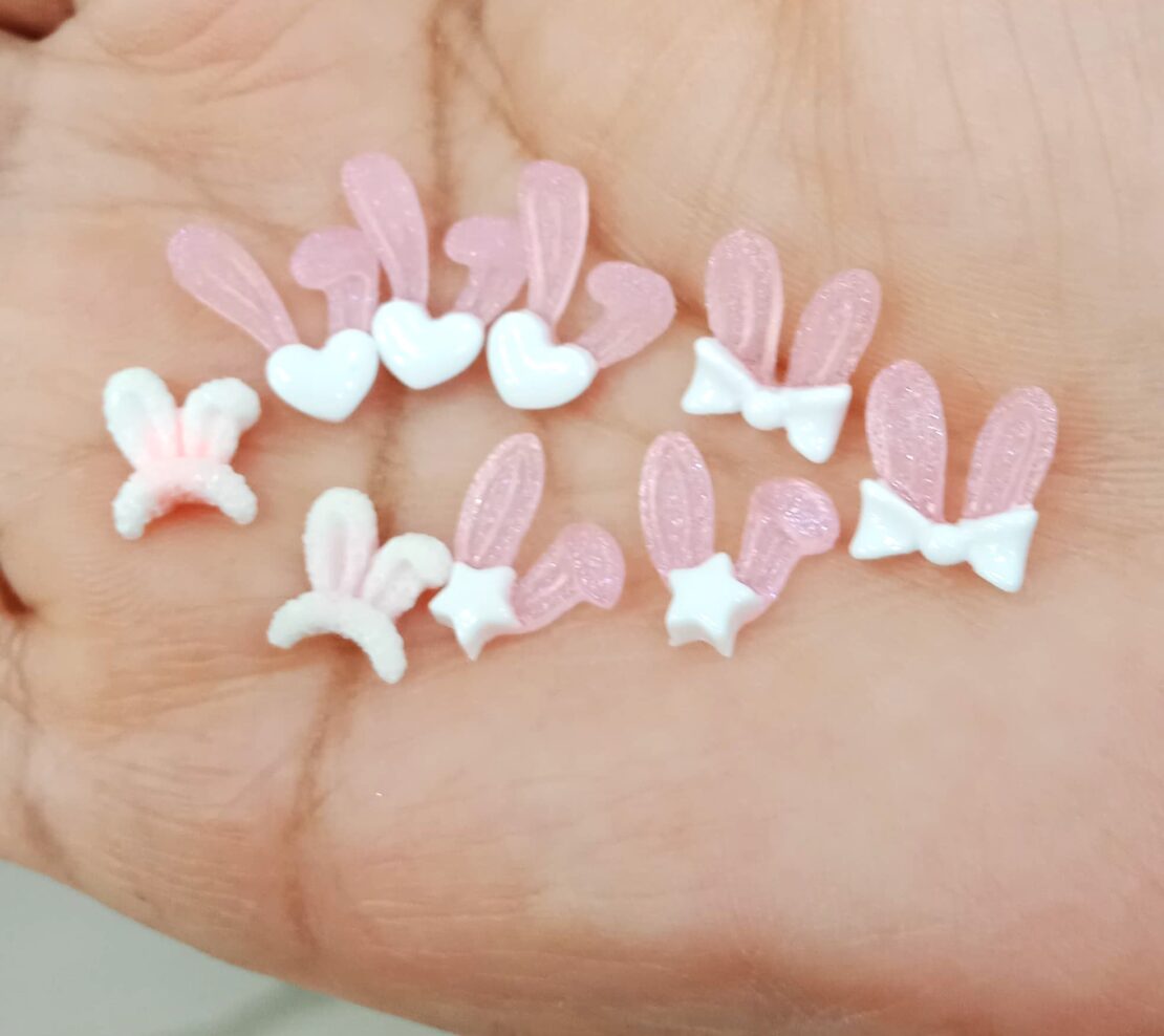 Bunny Ear Nail Charms | Pink