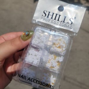 White 3D Flowers And Beads For Nail Art