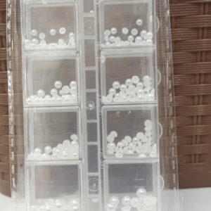 12 Grid White Flat Back Beads For Nail Art
